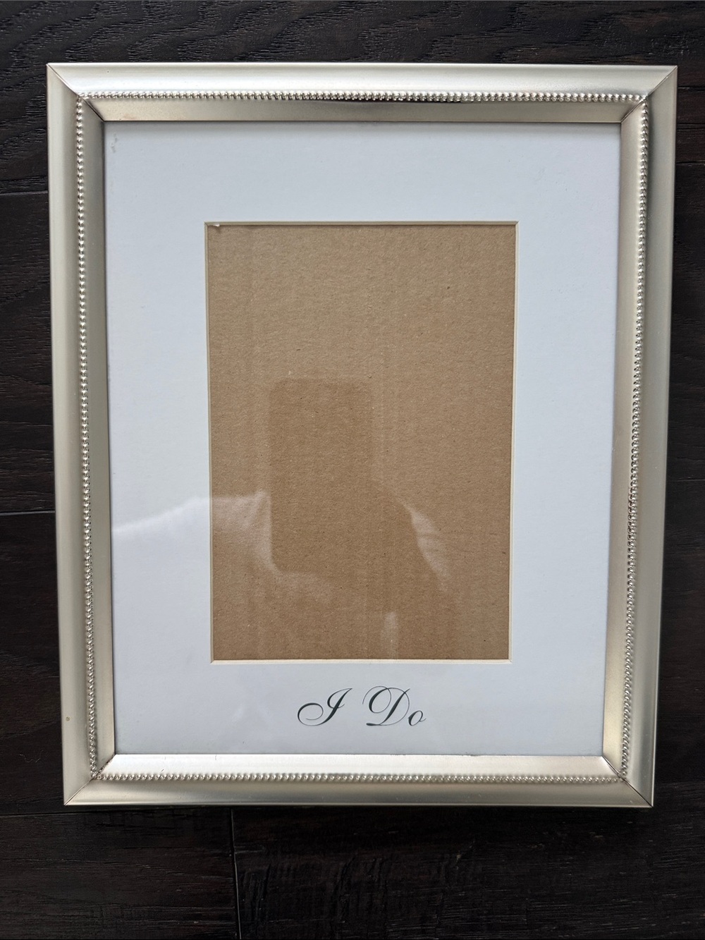 I Do Silver Beaded Photo Frame -